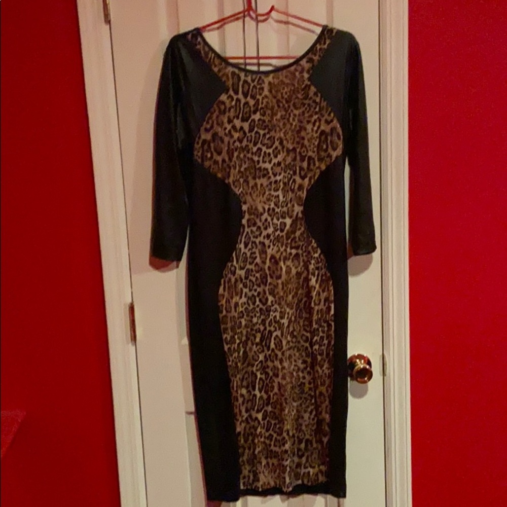 Beautiful leopard and black dress